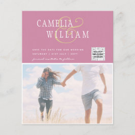 BUDGET Bröllopsinbjudan Spara datum QR-kod Flygblad