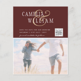 BUDGET Bröllopsinbjudan Spara datum QR-kod Flygblad