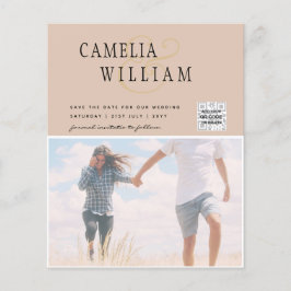 BUDGET Bröllopsinbjudan Spara Datum QR-kod Flygblad