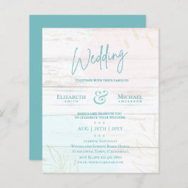 BUDGET Bröllopsinbjudan Teal Rosa Guld Abstrakt