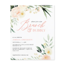 budget Brunch & bubbly grön persika akvarell 