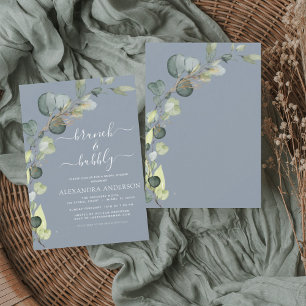 Budget Brunch & Bubly Dusty Blue-inbjudan