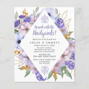 Budget Brunch med inbjudan till Newlyweds Lila Flygblad