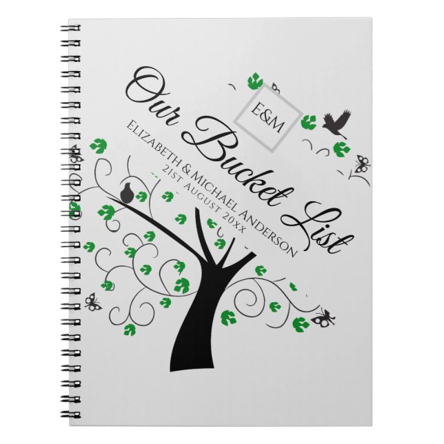 BUdget Bucket List för Nygifta Minnesbok Journal Anteckningsbok (Framsidan)