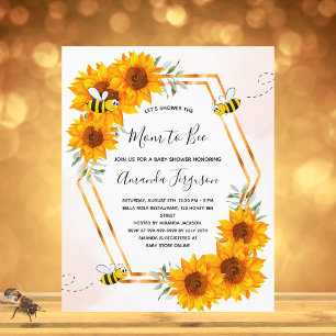Budget Bumble Bee baby shower solros-inbjudan