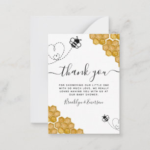 BUDGET Bumblebee Honeycomb Baby Shower Tack Anteckningskort