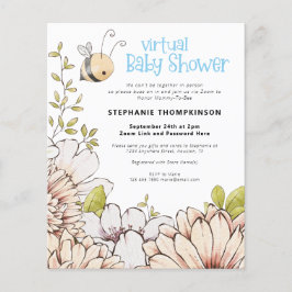 Budget Bumblebee Virtuell Baby Shower-inbjudan