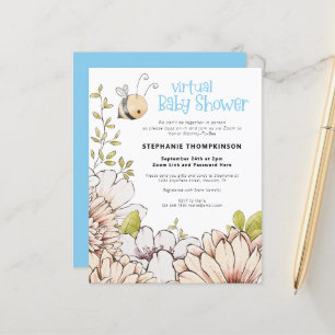 Budget Bumblebee Virtuell Baby Shower-inbjudan
