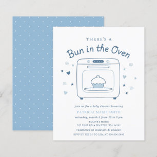 Budget Bun I Ugn Blå Baby Pojke Baby Shower