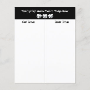 Budget Bunco Dice Bord Tally Lakan Flygblad