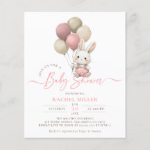 Budget Bunny Rabbit Balloons Rosa Girl Baby Shower
