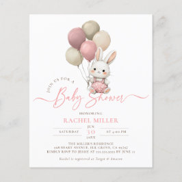 Budget Bunny Rabbit Balloons Rosa Girl Baby Shower