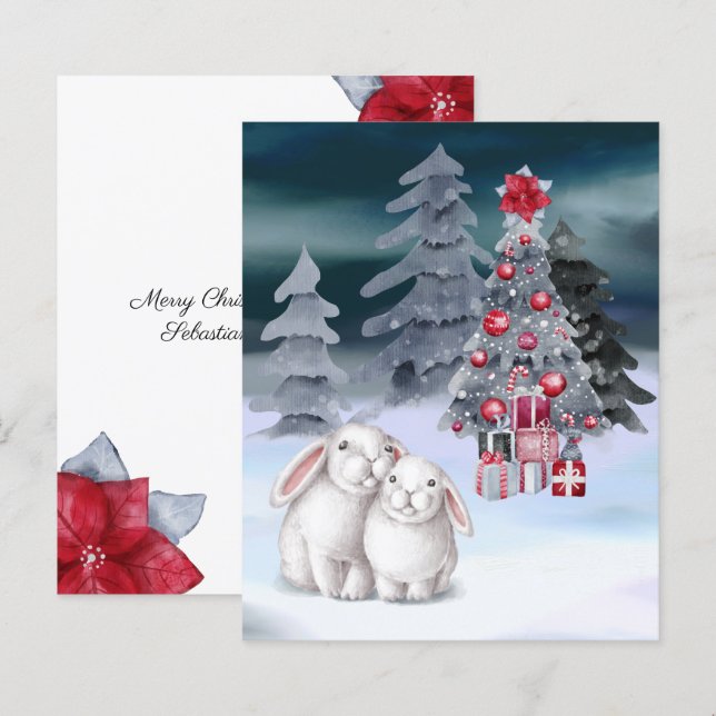 BUDGET Bunny Rabbit Julgran Scene (Fram/baksida)