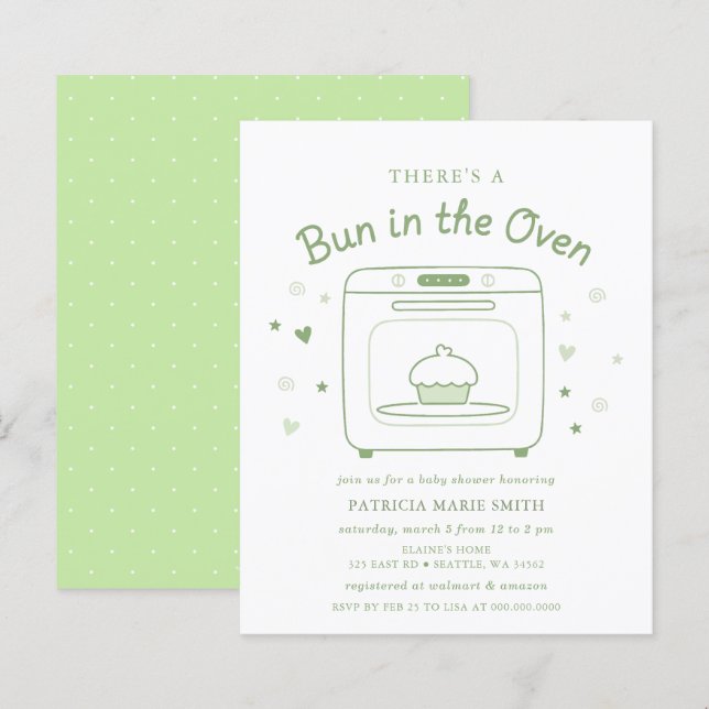 Budget Bunnylja Könsneutrala Babyshower (Fram/baksida)