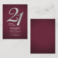 Budget Burgundy 21:a födelsedag Modern Glitter