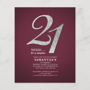 Budget Burgundy 21:a födelsedag Slever Glitter Gla