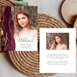 Budget Burgundy Agate Photo Grad-meddelande