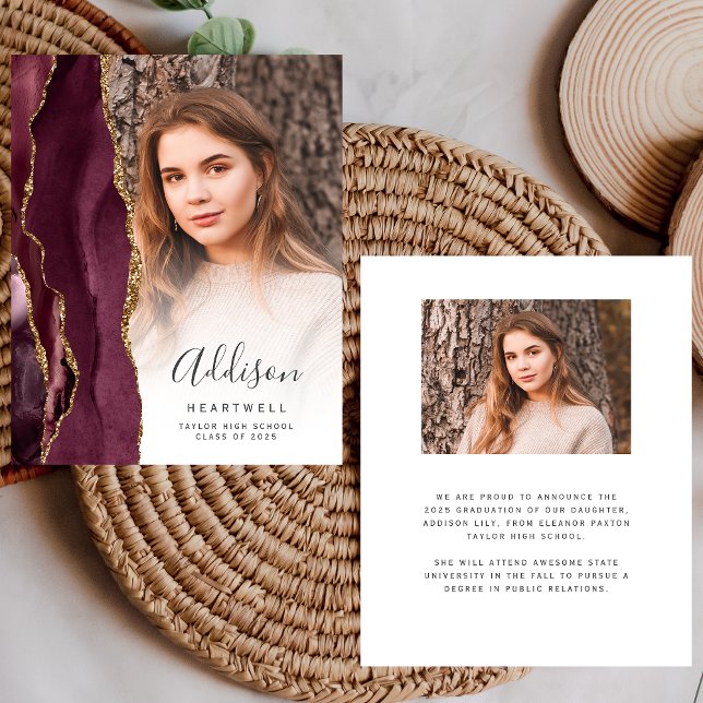 Budget Burgundy Agate Photo Grad-meddelande (Skapare uppladdad)