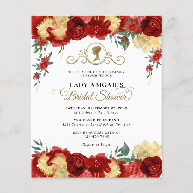 BUDGET Burgundy Blommigt Victorian Möhippa (Framsida)