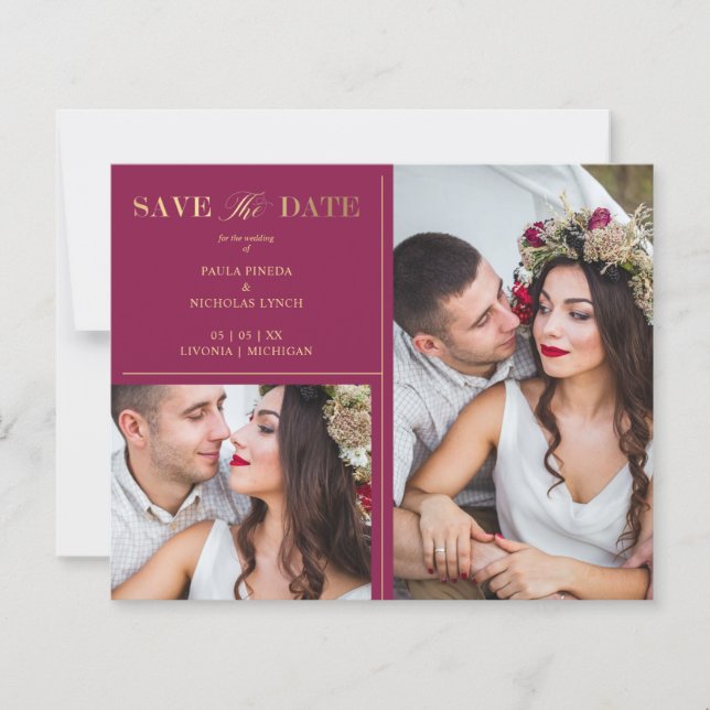 Budget Burgundy Golden 2 - Minimalistisk (Framsida)