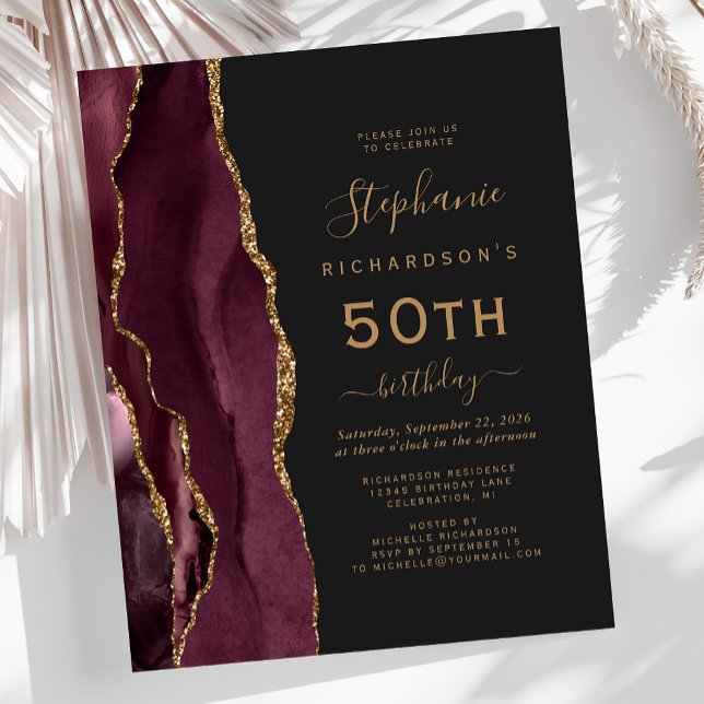 Budget Burgundy Guld Agat Mörk 50-årsdag (Skapare uppladdad)