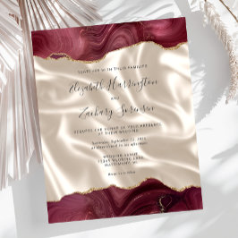 Budget Burgundy Guld Agate Ivory Silke Bröllop