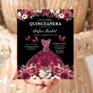 Budget Burgundy Guld Bilingual Spain Quinceanera