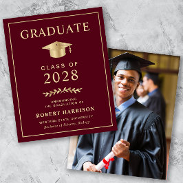 Budget Burgundy Guld Photo Studenten meddelande