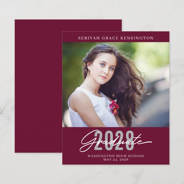 Budget Burgundy Modern Elegant Studenten (Fram/baksida)
