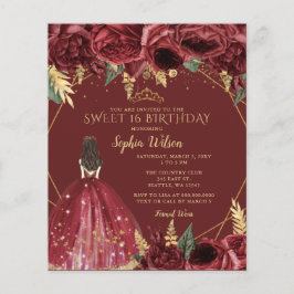 Budget Burgundy Princess Sweet 16:e inbjudan