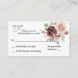 Budget Burgundy & Rosa 5 Blommig 2SM Inget måltid  Tilläggskort