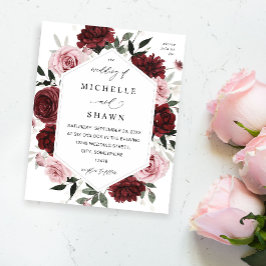 Budget Burgundy & Rosa 6 Blommigt Flygblad
