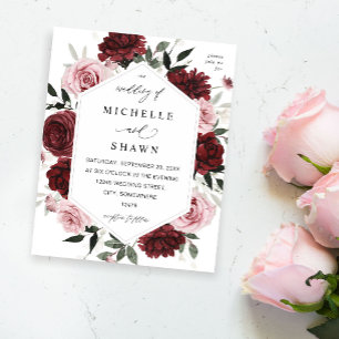 Budget Burgundy &  Rosa 6 Blommigt Flygblad