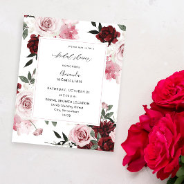 Budget Burgundy & Rosa 6 Blommigt Möhippa Flygblad