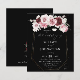 Budget Burgundy &  Rosa 6 Ele Blommigt Bröllop B