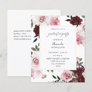 Budget Burgundy & Rosa Blommigt 6 Studentfest
