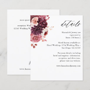 Budget Burgundy & Rosa Blommigt 8B Boho-informatio