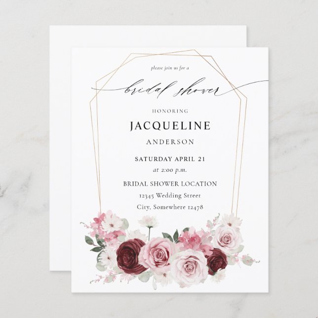 Budget Burgundy & Rosa Blommigt Ele Möhippa 2 (Fram/baksida)