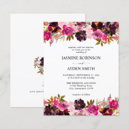 Budget Burgundy, Rosa och Lila Blommigt Bröllop