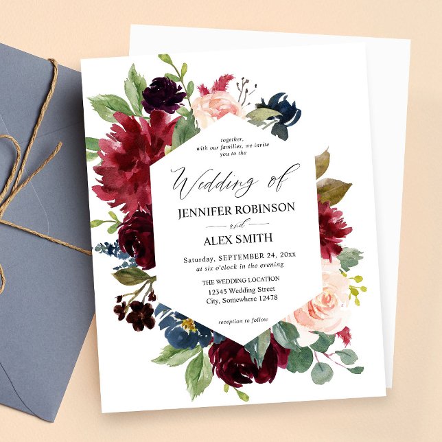 Budget Burgundy,  Rosa och marinens Blommigt Bröll (Skapare uppladdad)