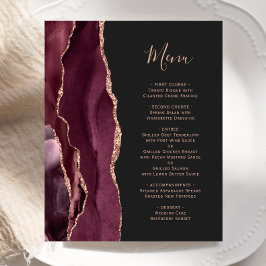 Budget Burgundy Rose Guld Agat Mörk Bröllopsmeny