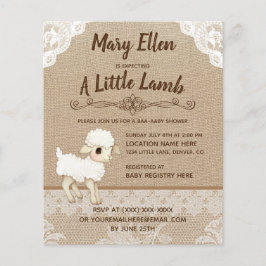 BUDGET Burlap Little Lamb Baby Shower-inbjudan