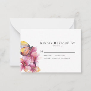 BUDGET Butterfly Blommigt Bröllop OSA Card Anteckningskort