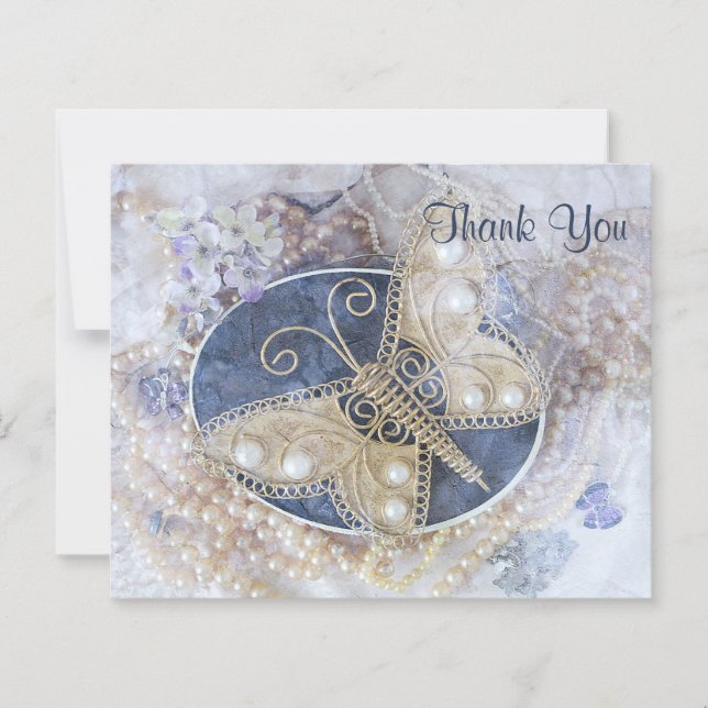 Budget Butterfly Bröllop Möhippa White Guld (Framsida)