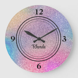 Budget Buy, Glam Glittrig Glittertryck 20 cm Rund Klocka