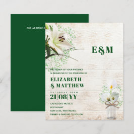 BUDGET Calla Lilies Chic Shabby Wedding bjudande