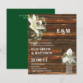 BUDGET Calla Lilies Chic Shabby Wedding bjudande