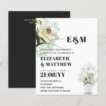 BUDGET Calla Lilies Chic Shabby Wedding bjudande