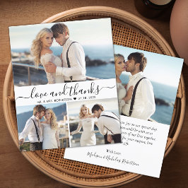 Budget Calligraphy Collage Bröllop Tack Flygblad