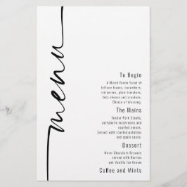Budget Calligraphy Modern Bröllop Menu